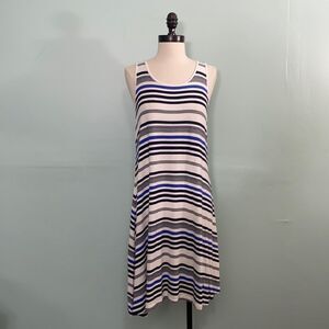Gap Luxe Striped Lightweight Swing Dress
